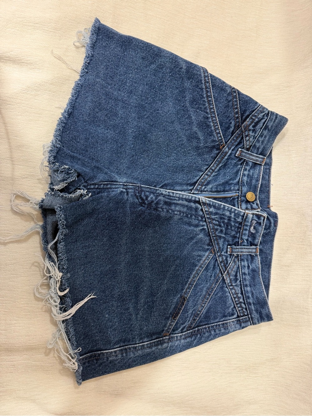 Rockies Frayed Hem Blue Denim Shorts